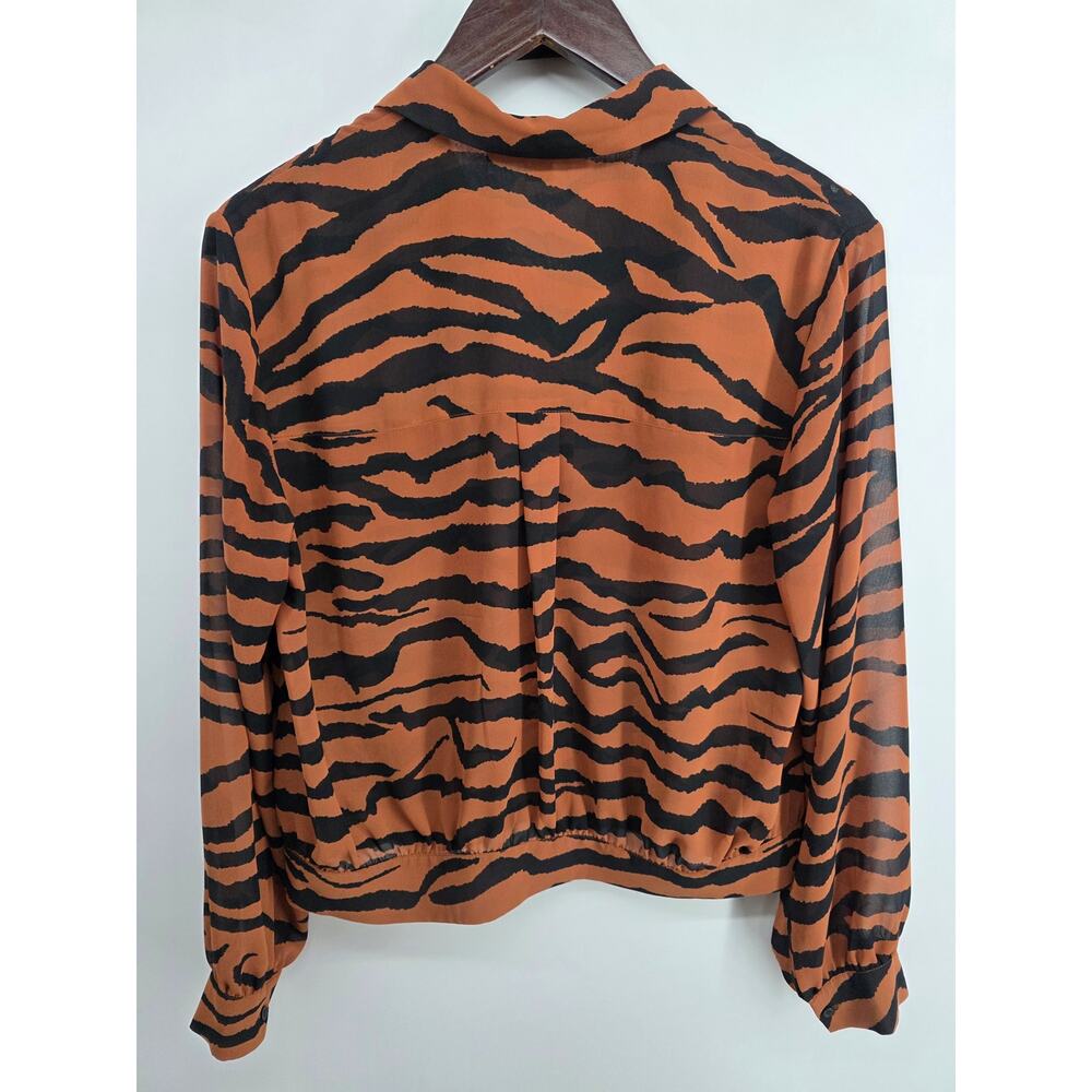 ALLSAINTS Adeliza Zephyr Tiger Print Shirt Size Medium - Picture 4 of 4
